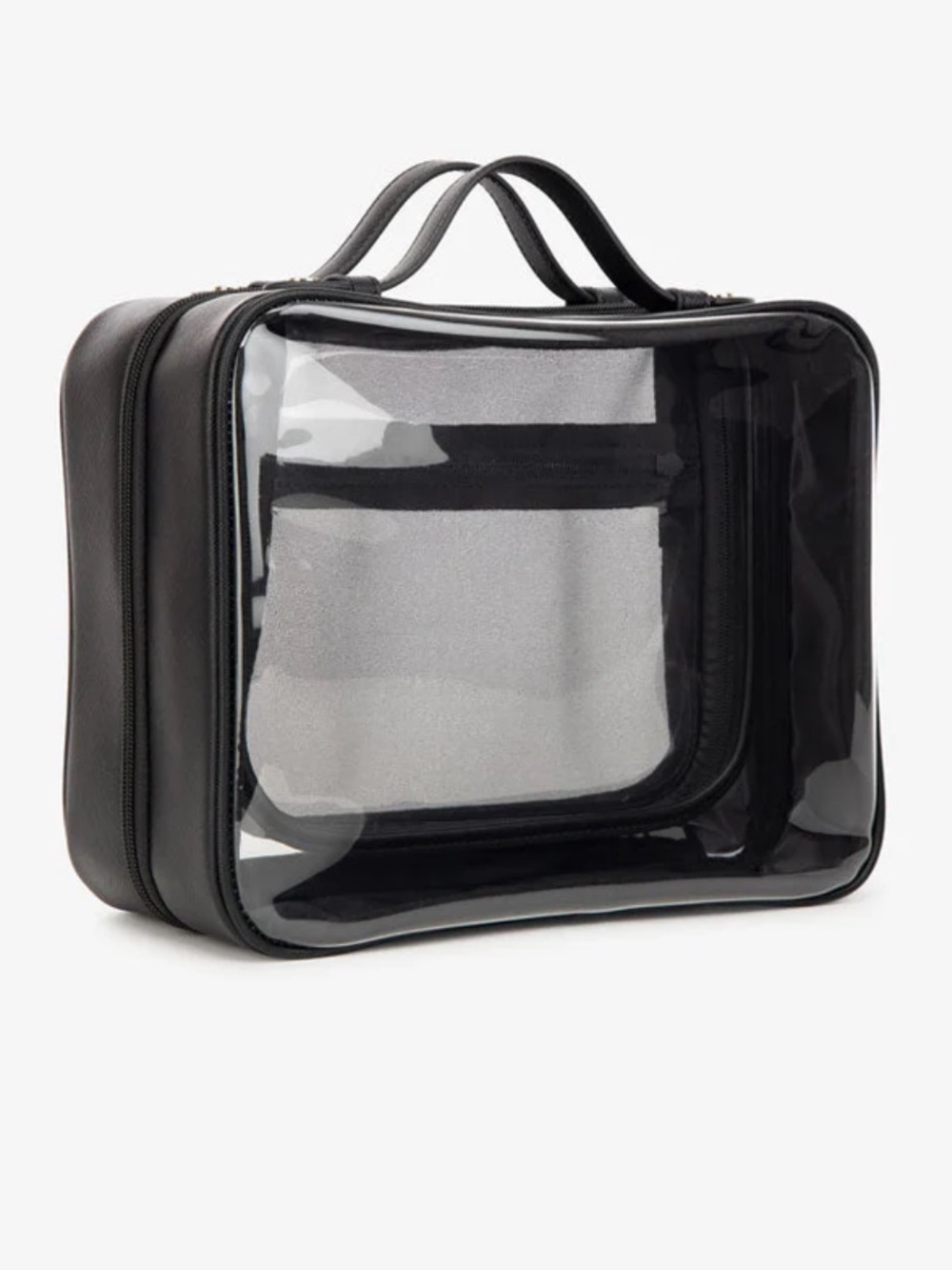 Calpak Large Clear Cosmetics Case in Black